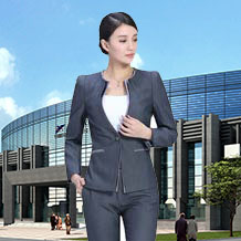 深灰色假两件拼接时尚职业套装FX16