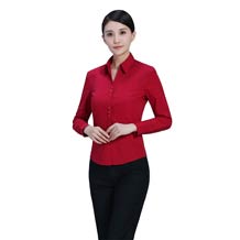 红色精品长袖衬衫ZL006